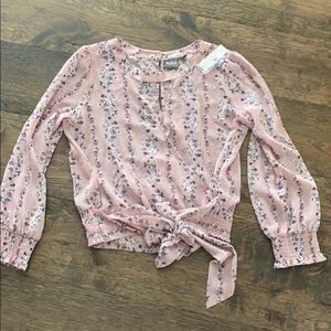 Long sleeve pink floral top
